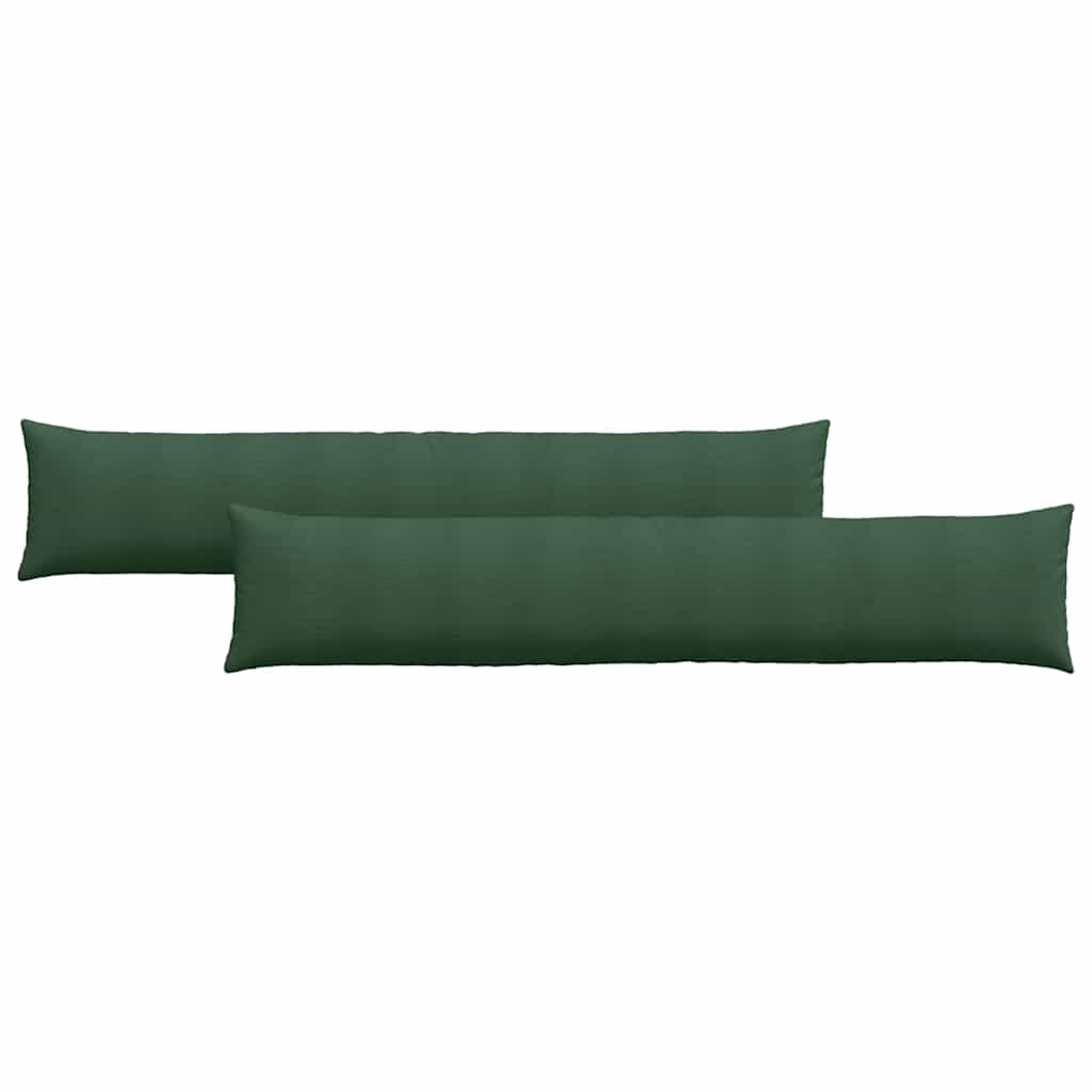 VidaXL Sofa Kussens 2 pcs Donkergroen 200 x 40 cm Katoen Stof