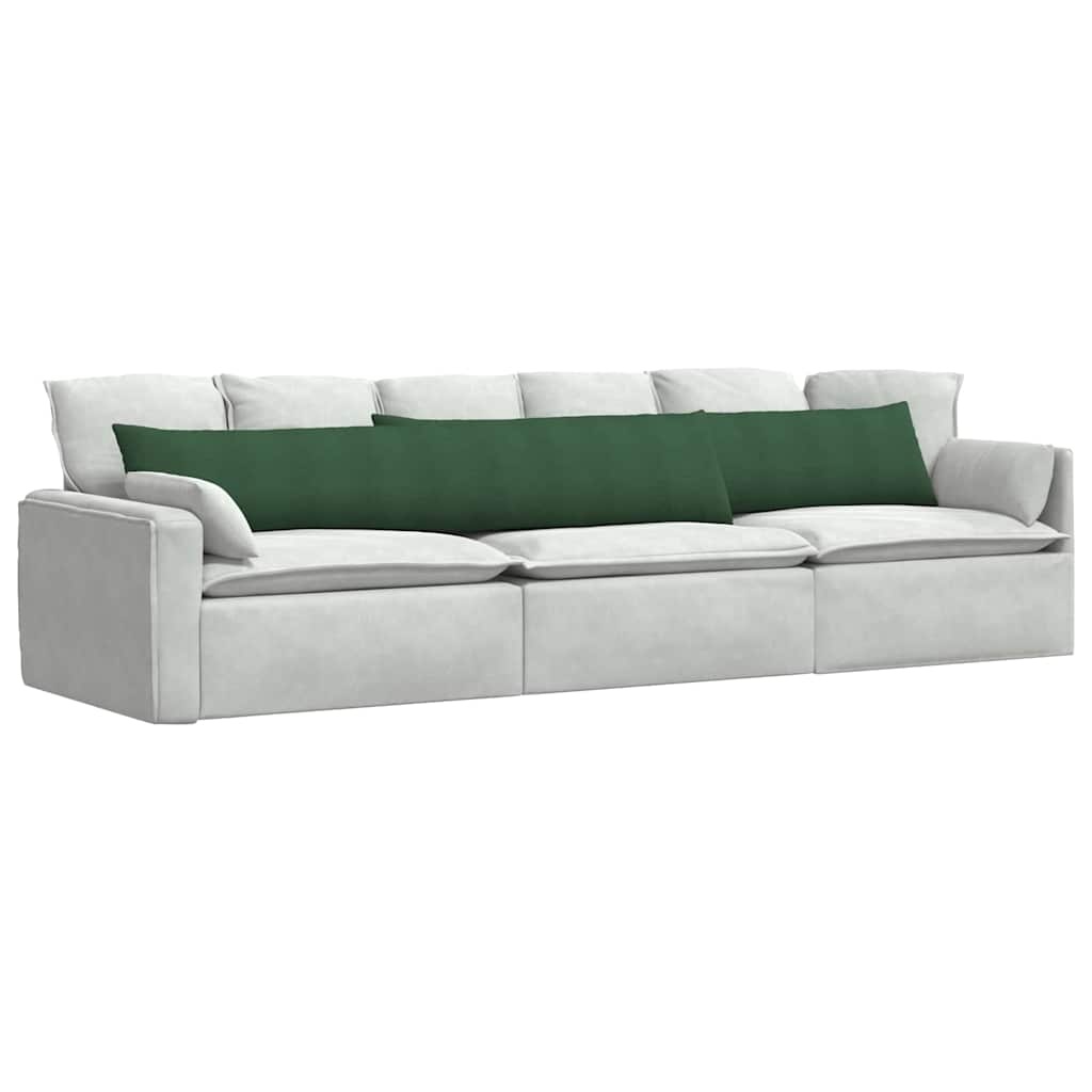 VidaXL Sofa Kussens 2 pcs Donkergroen 200 x 40 cm Katoen Stof