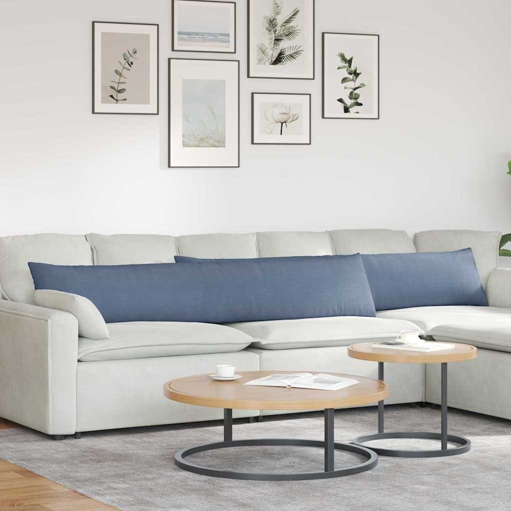 VidaXL Sofa Kussens 2 pcs Blauw 200 x 40 cm Katoen Stof