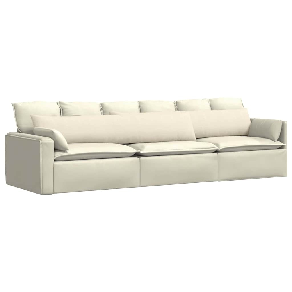 VidaXL Sofa Kussens 2 pcs Crème 200 x 40 cm Katoen Stof