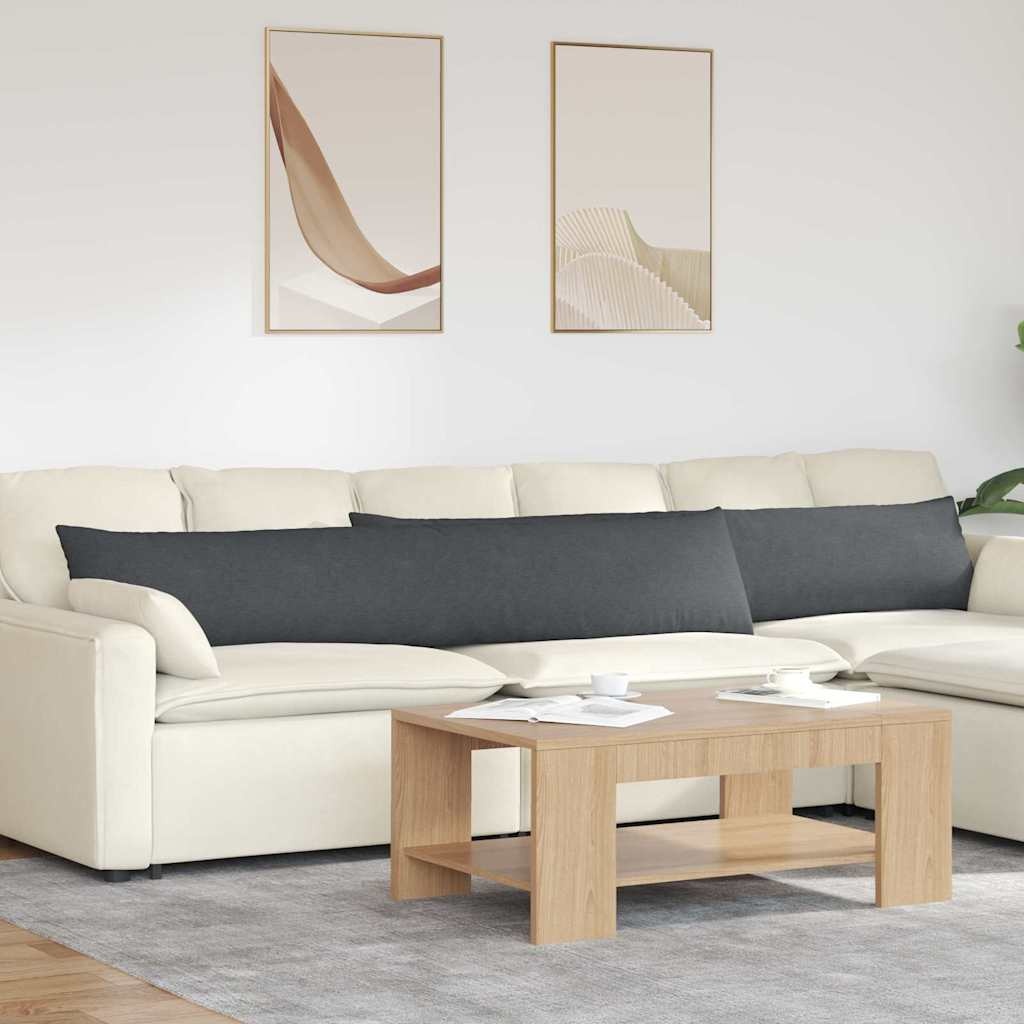 VidaXL Sofa Kussens 2 pcs Donkergrijs 200 x 40 cm Katoen Stof