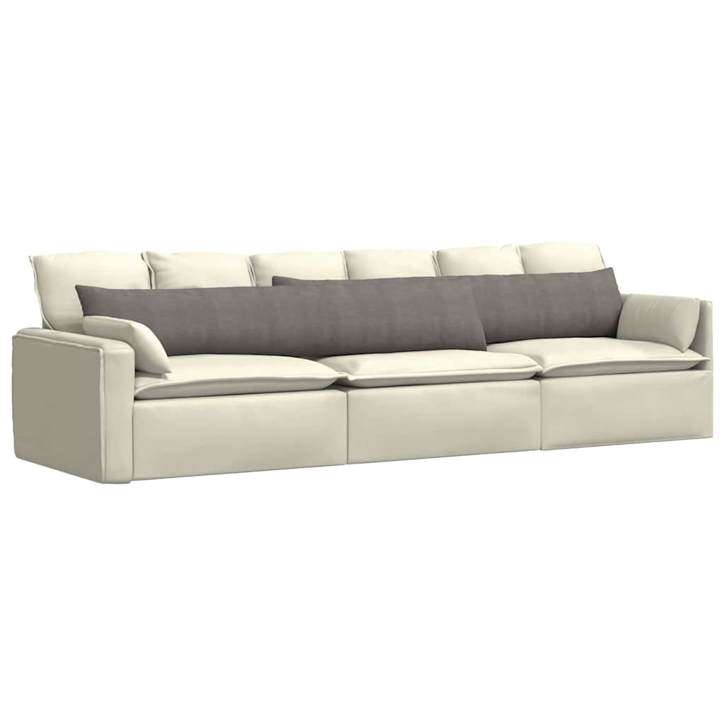 VidaXL Sofa Kussens 2 pcs Lichtgrijs 200 x 40 cm Katoen Stof