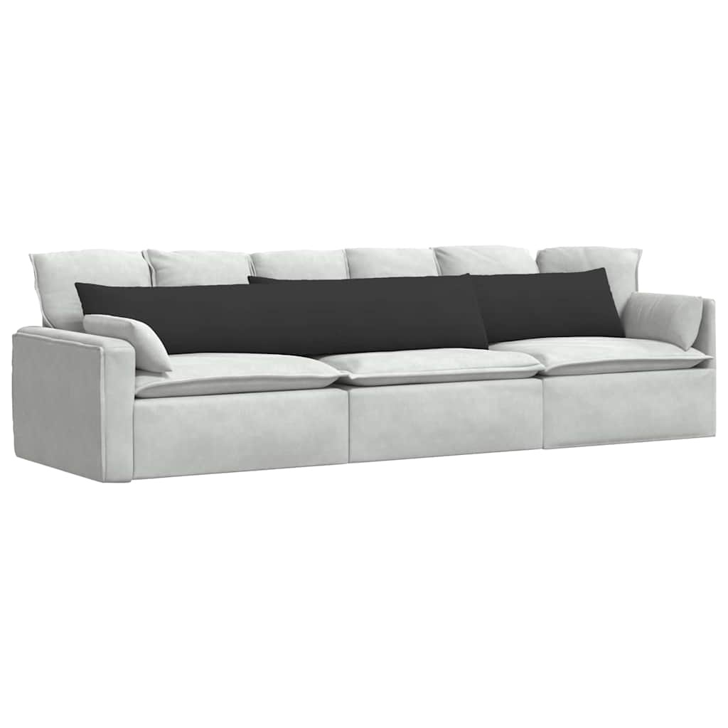 VidaXL Sofa Kussens 2 pcs Zwart 200 x 40 cm Stof