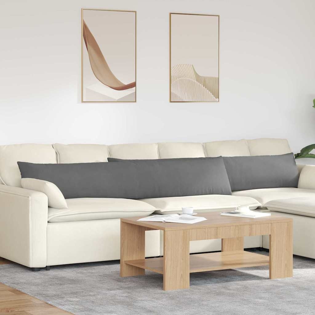 VidaXL Sofa Kussens 2 pcs Donkergrijs 200 x 40 cm Stof