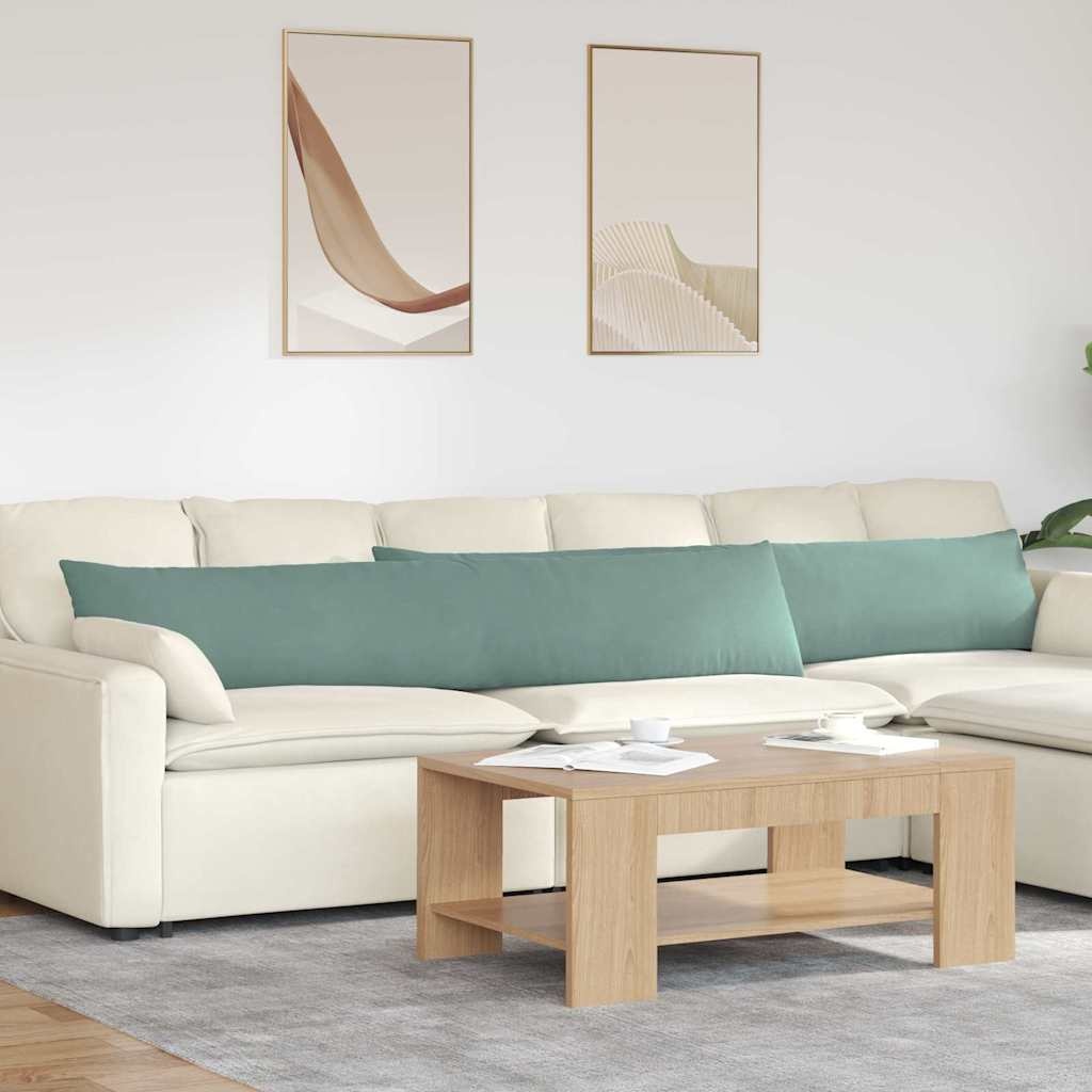 VidaXL Sofa Kussens 2 pcs Zeegroen 200 x 40 cm Katoen Stof