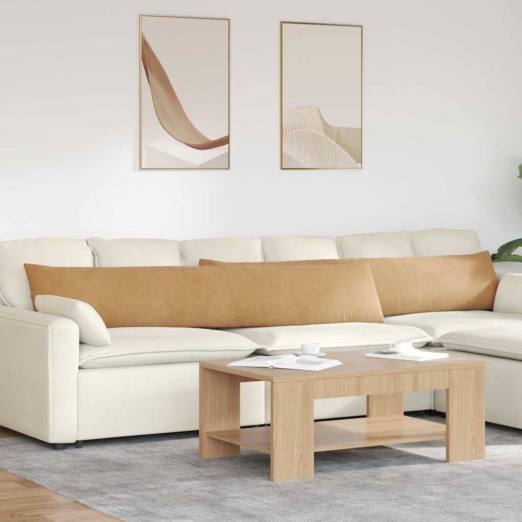 VidaXL Sofa Kussens 2 pcs Bruin 200 x 40 cm Katoen Stof