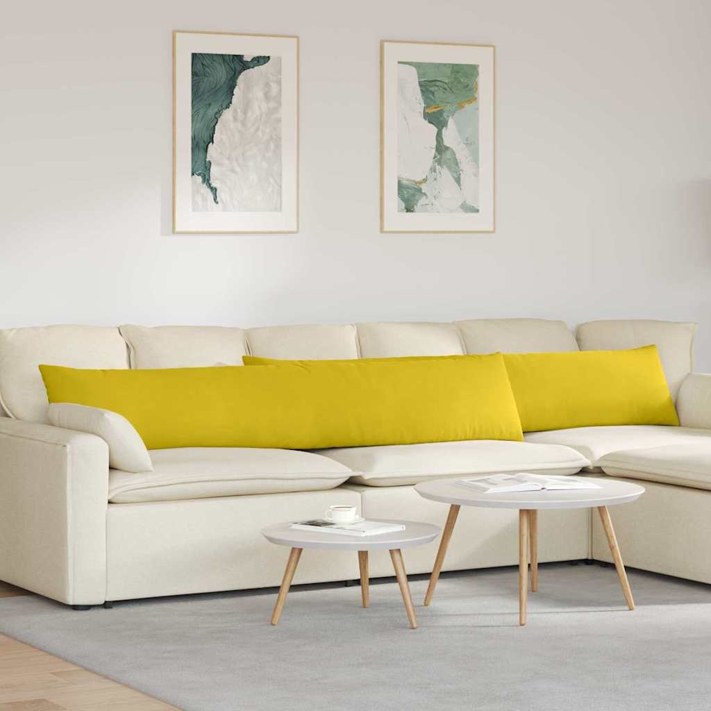 VidaXL Sofa Kussens 2 pcs Geel 200 x 40 cm Katoen Stof