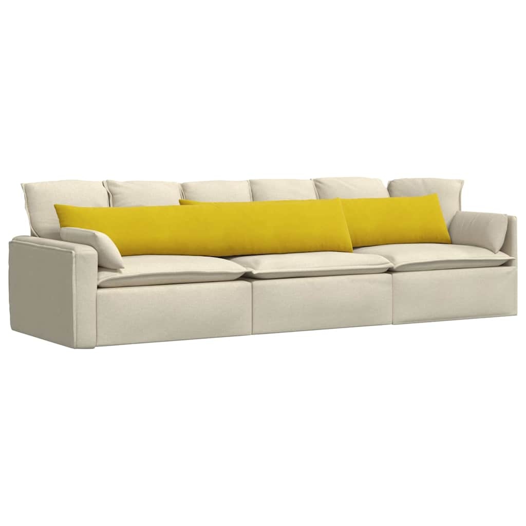 VidaXL Sofa Kussens 2 pcs Geel 200 x 40 cm Katoen Stof