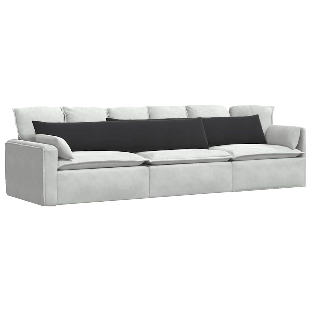 VidaXL Sofa Kussens 2 pcs Zwart 200 x 40 cm Katoen Stof