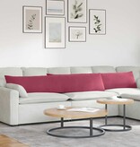 VidaXL Sofa Kussens 2 pcs Wijnrood 200 x 40 cm Katoen Stof