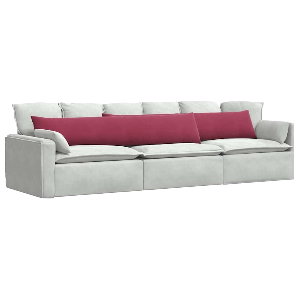 VidaXL Sofa Kussens 2 pcs Wijnrood 200 x 40 cm Katoen Stof