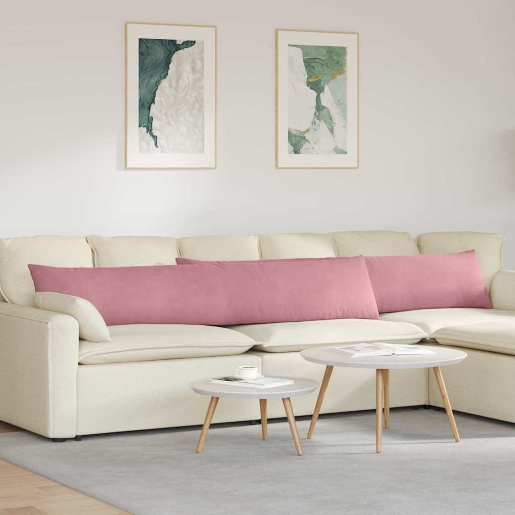 VidaXL Sofa Kussens 2 pcs Roze 200 x 40 cm Katoen Stof