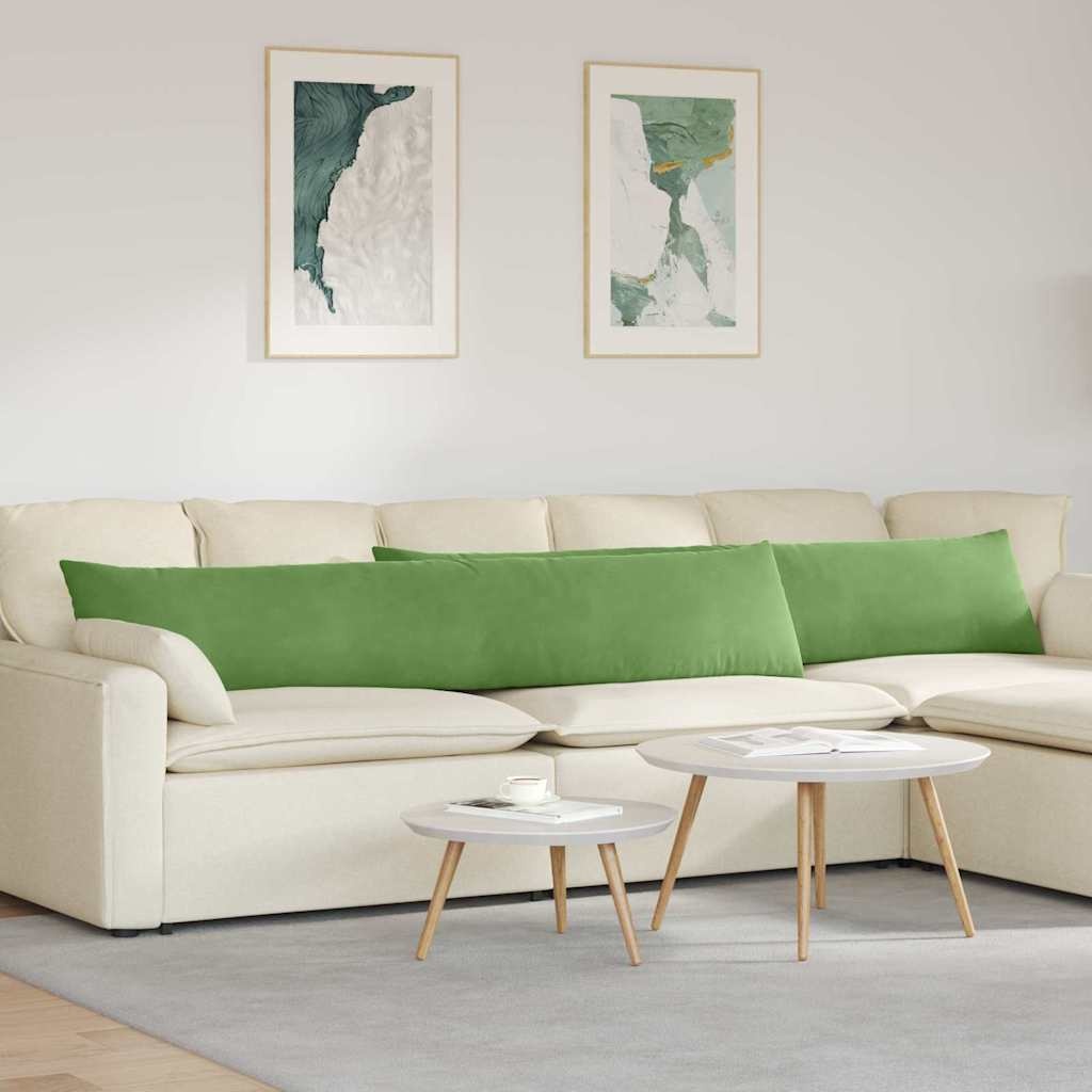 VidaXL Sofa Kussens 2 pcs Lichtgroen 200 x 40 cm Katoen Stof