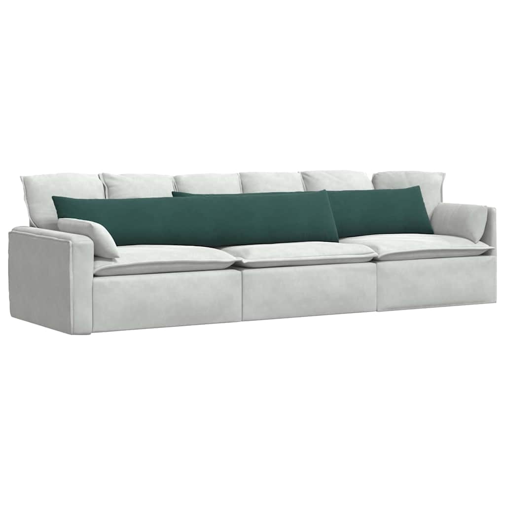 VidaXL Sofa Kussens 2 pcs Donkergroen 200 x 40 cm Katoen Stof