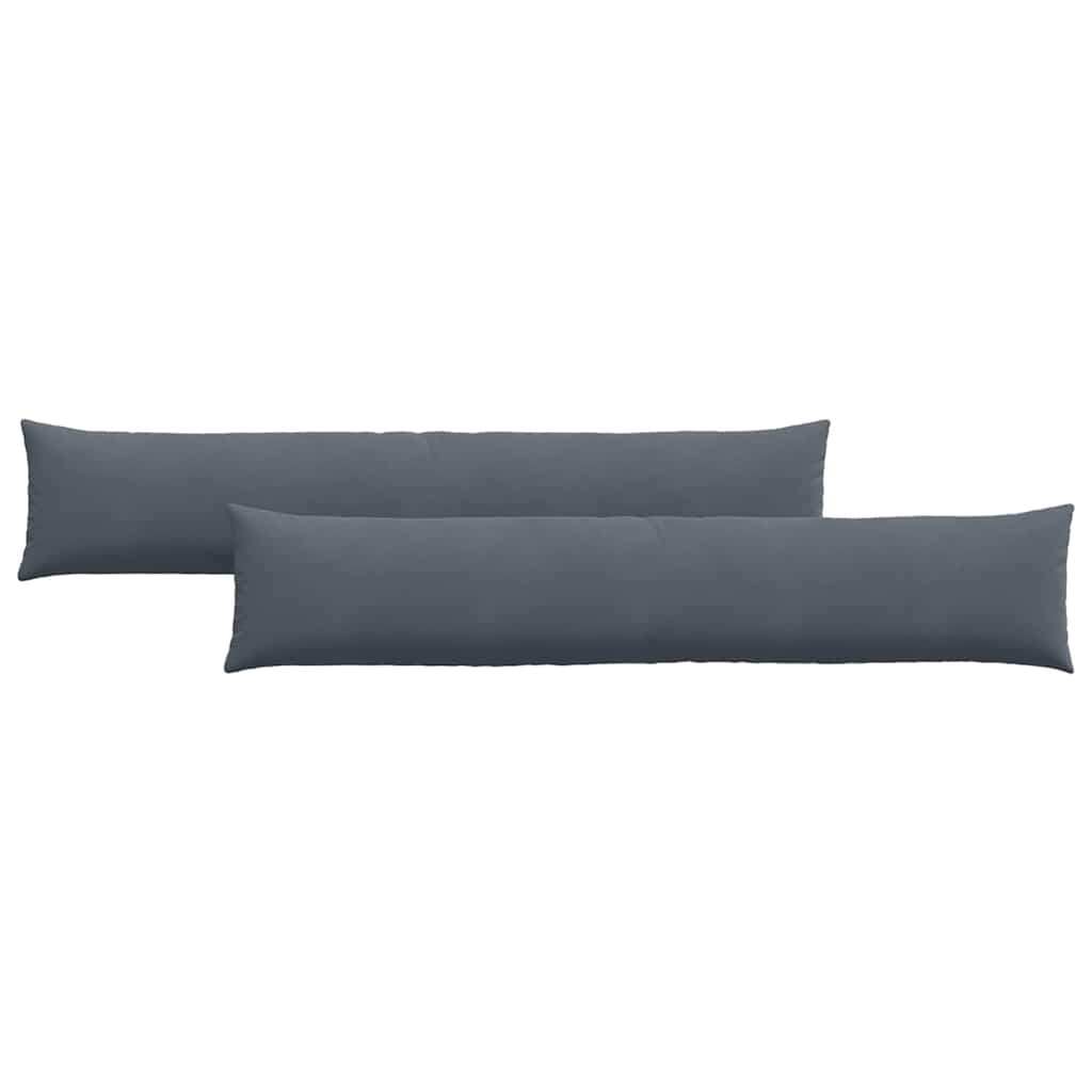VidaXL Sofa Kussens 2 pcs Donkergrijs 200 x 40 cm Katoen Stof