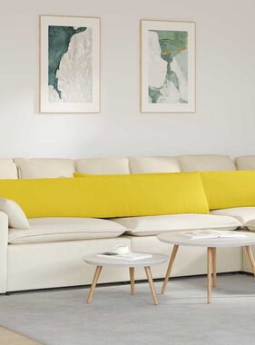 VidaXL Sofa Kussens 2 pcs Lichtgeel 200 x 40 cm Stof