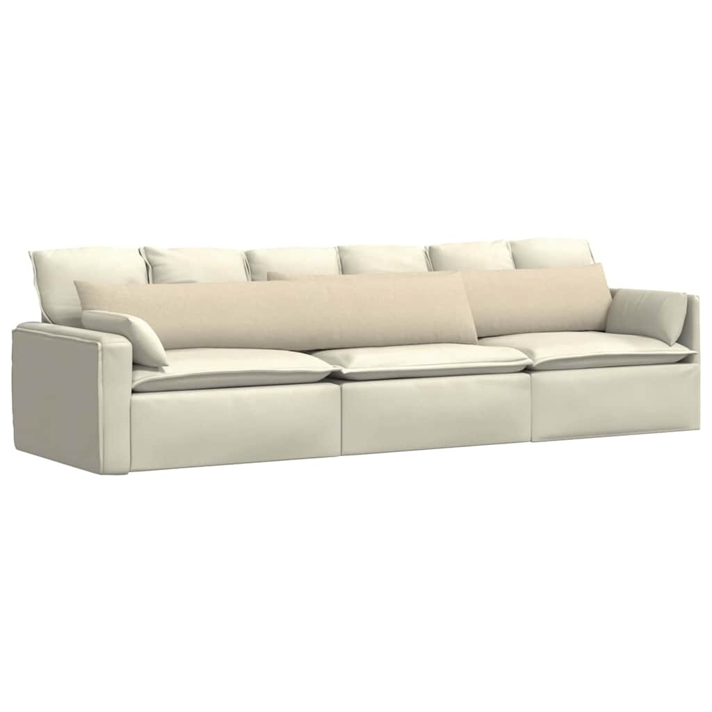 VidaXL Sofa Kussens 2 pcs Crème 200 x 40 cm Stof