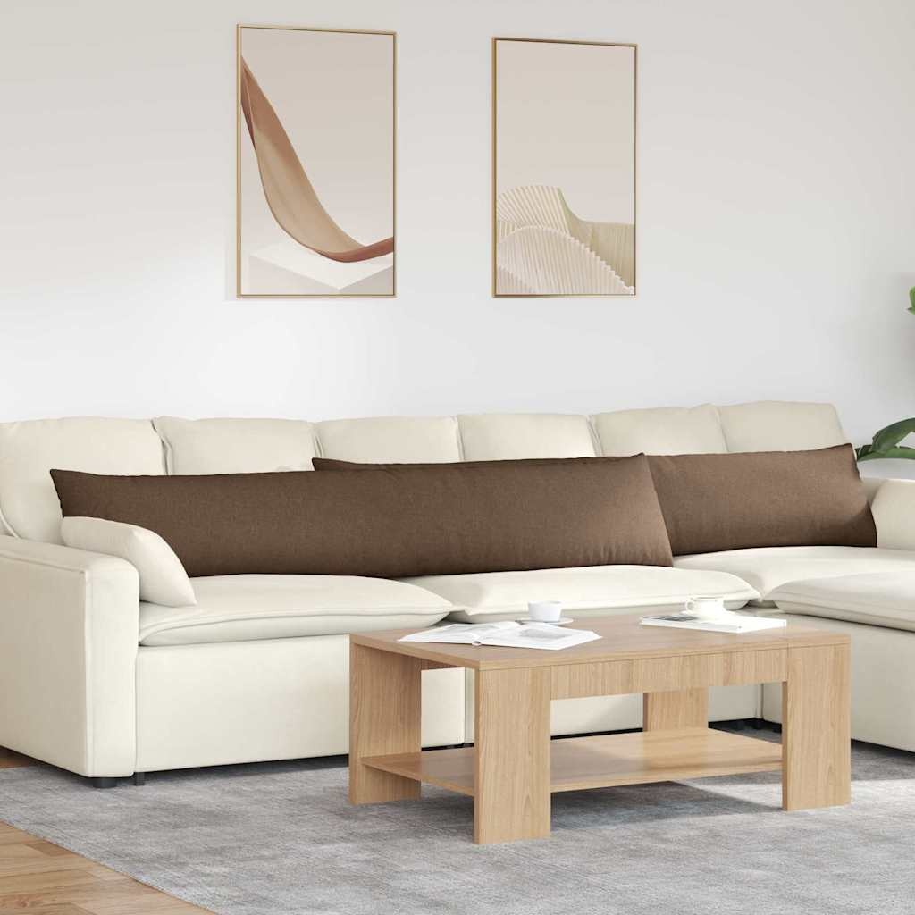VidaXL Sofa Kussens 2 pcs Bruin 200 x 40 cm Stof