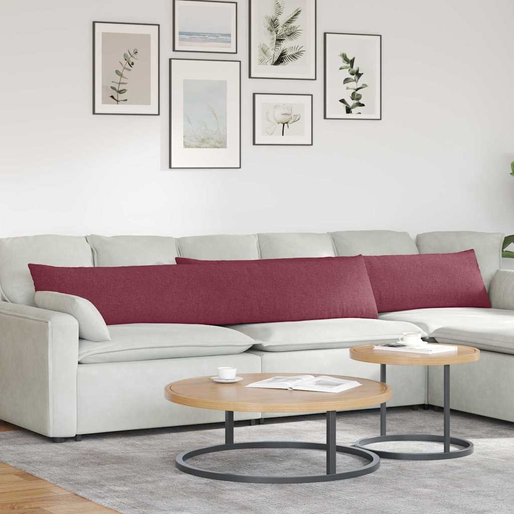 VidaXL Sofa Kussens 2 pcs Wijnrood 200 x 40 cm Stof