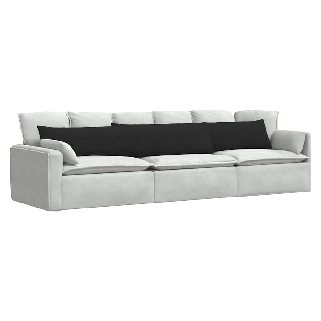 VidaXL Sofa Kussens 2 pcs Zwart 200 x 40 cm Stof