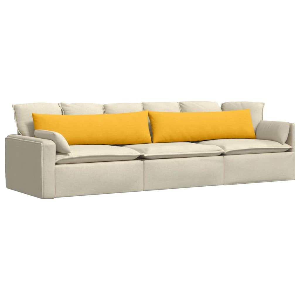 VidaXL Sofa Kussens 2 pcs Lichtgeel 145 x 40 cm Katoen Stof