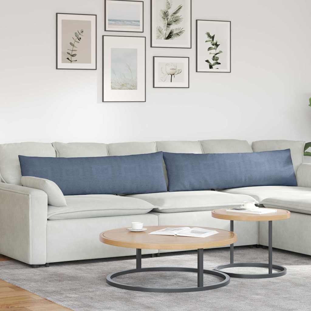 VidaXL Sofa Kussens 2 pcs Blauw 145 x 40 cm Katoen Stof