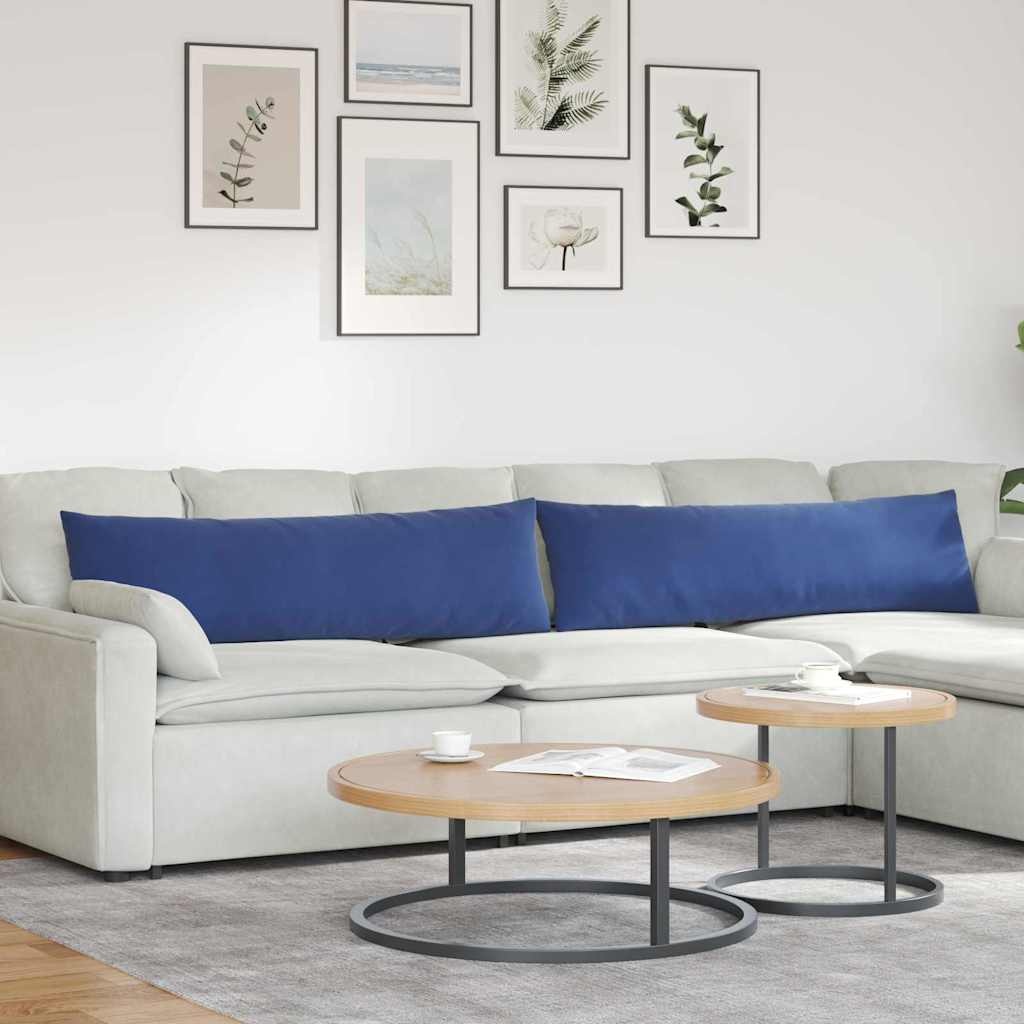 VidaXL Sofa Kussens 2 pcs Politieblauw 145 x 40 cm Katoen Stof