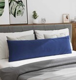 VidaXL Sofa Kussens 2 pcs Politieblauw 145 x 40 cm Katoen Stof