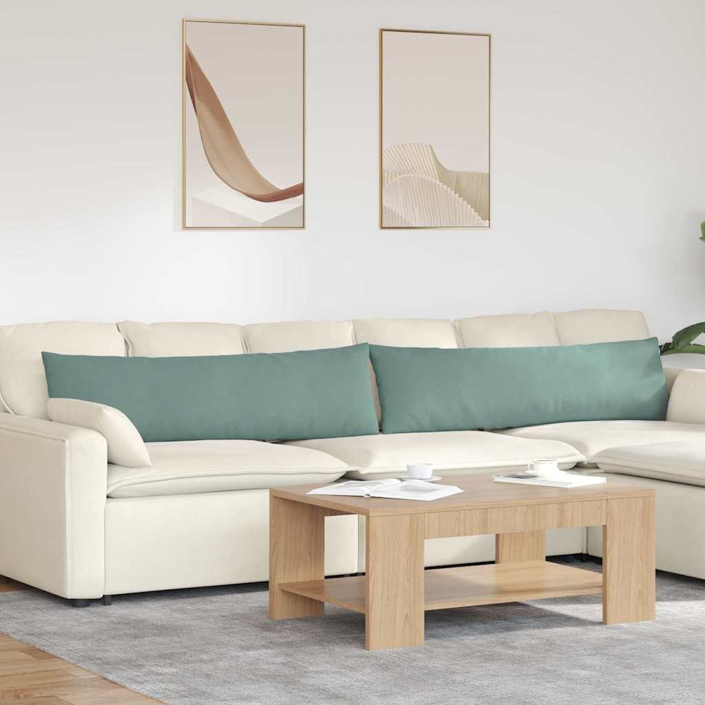 VidaXL Sofa Kussens 2 pcs Zeegroen 145 x 40 cm Katoen Stof