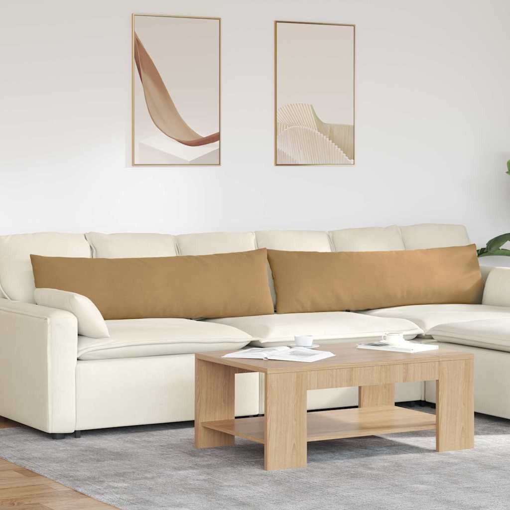 VidaXL Sofa Kussens 2 pcs Bruin 145 x 40 cm Katoen Stof