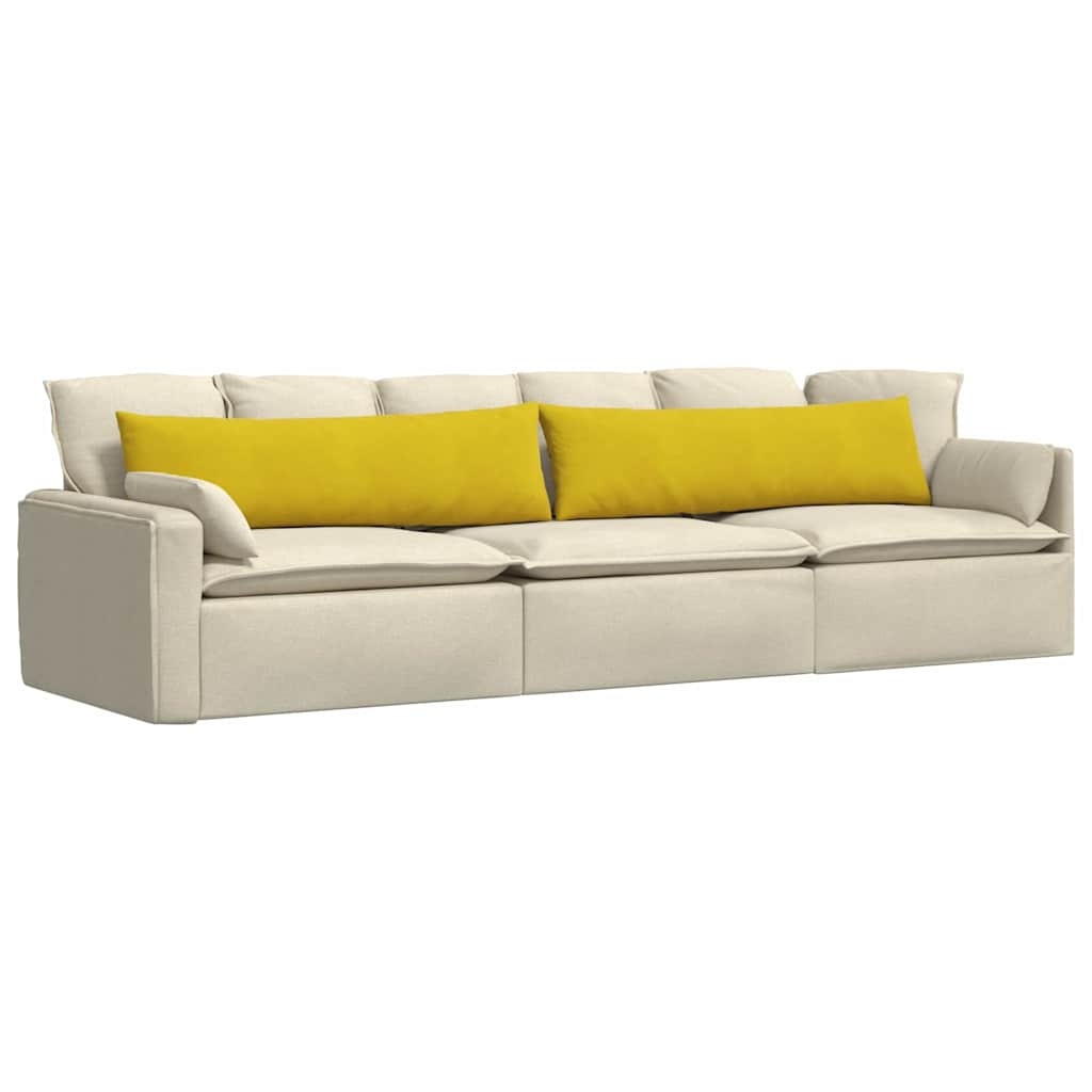 VidaXL Sofa Kussens 2 pcs Geel 145 x 40 cm Katoen Stof