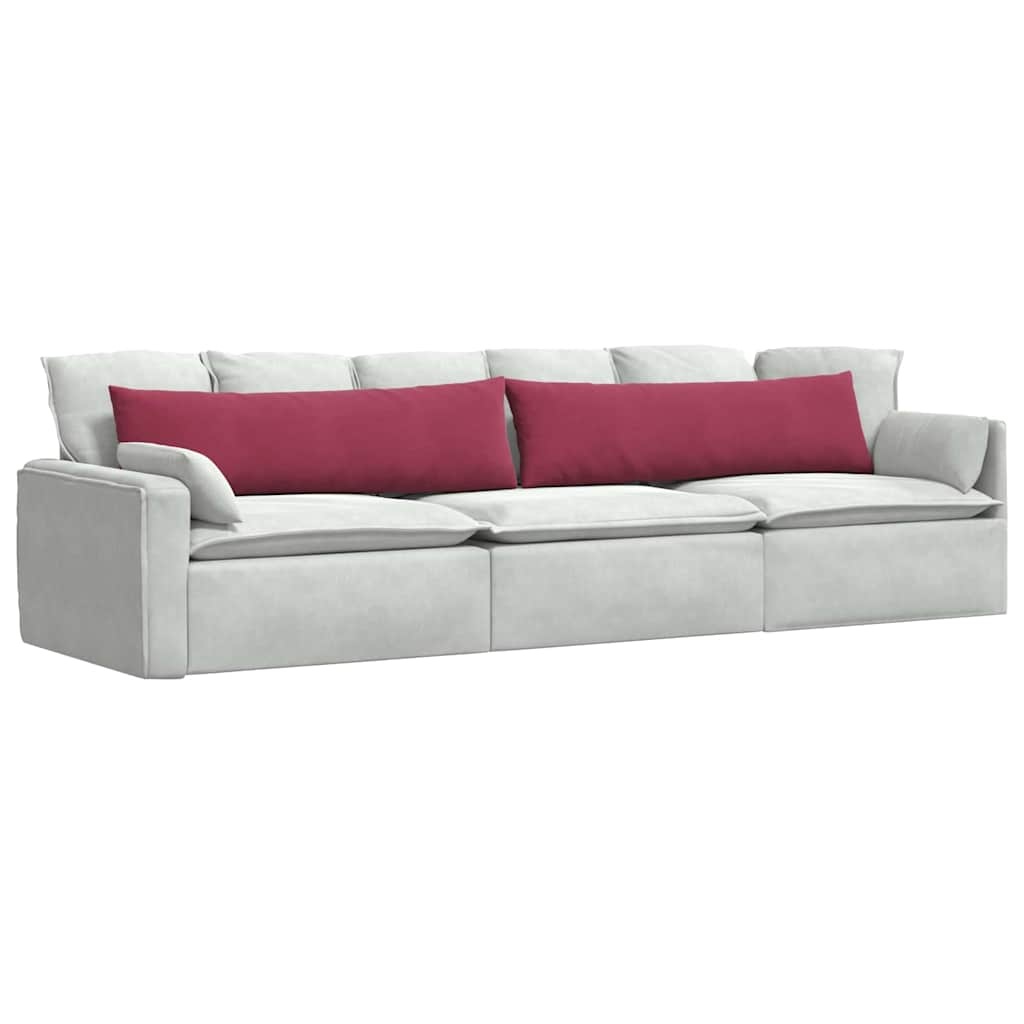 VidaXL Sofa Kussens 2 pcs Wijnrood 145 x 40 cm Katoen Stof
