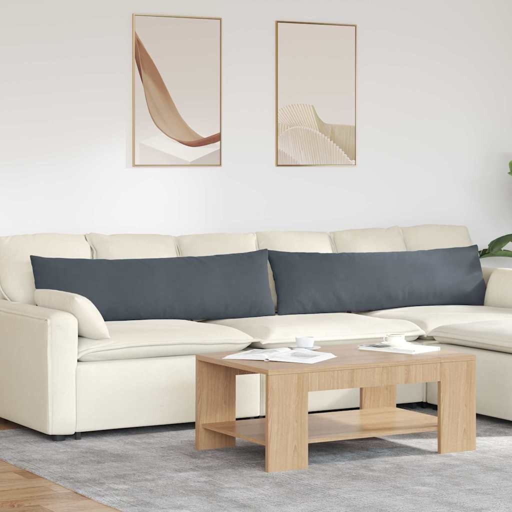 VidaXL Sofa Kussens 2 pcs Donkergrijs 145 x 40 cm Katoen Stof