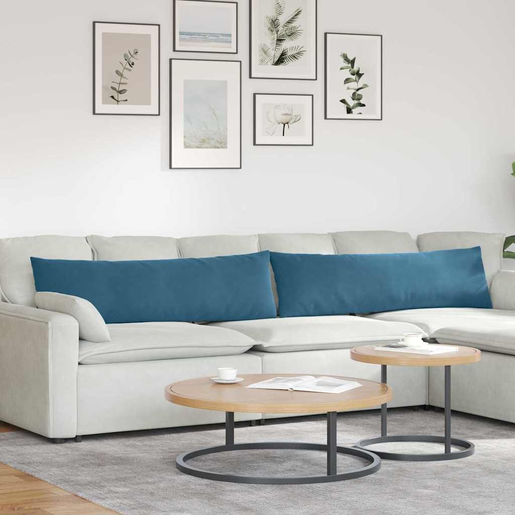 VidaXL Sofa Kussens 2 pcs Blauw 145 x 40 cm Katoen Stof