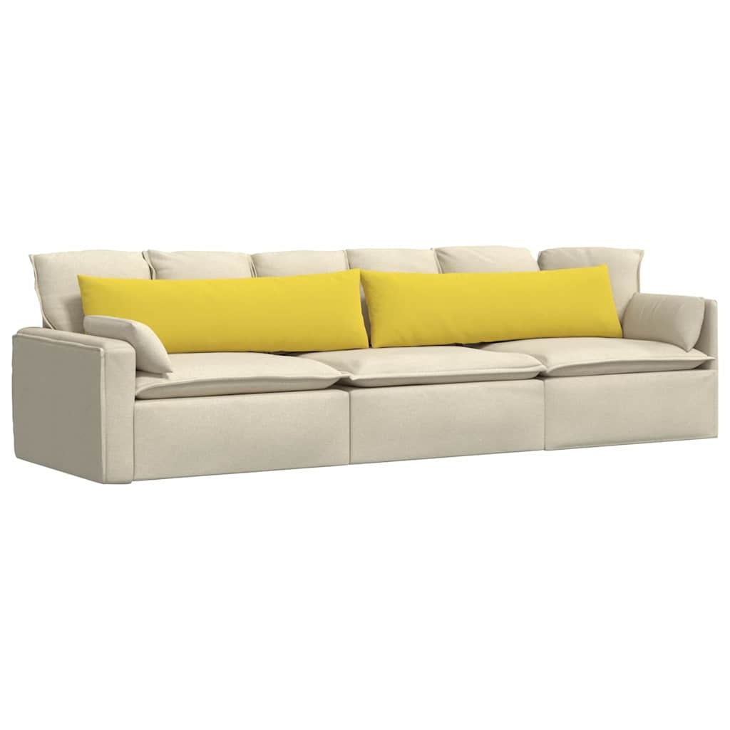 VidaXL Sofa Kussens 2 pcs Lichtgeel 145 x 40 cm Stof