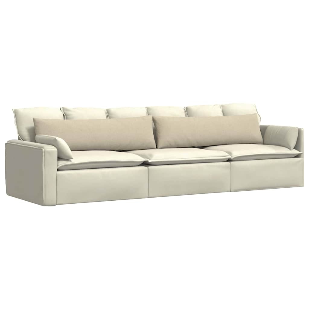 VidaXL Sofa Kussens 2 pcs Crème 145 x 40 cm Stof