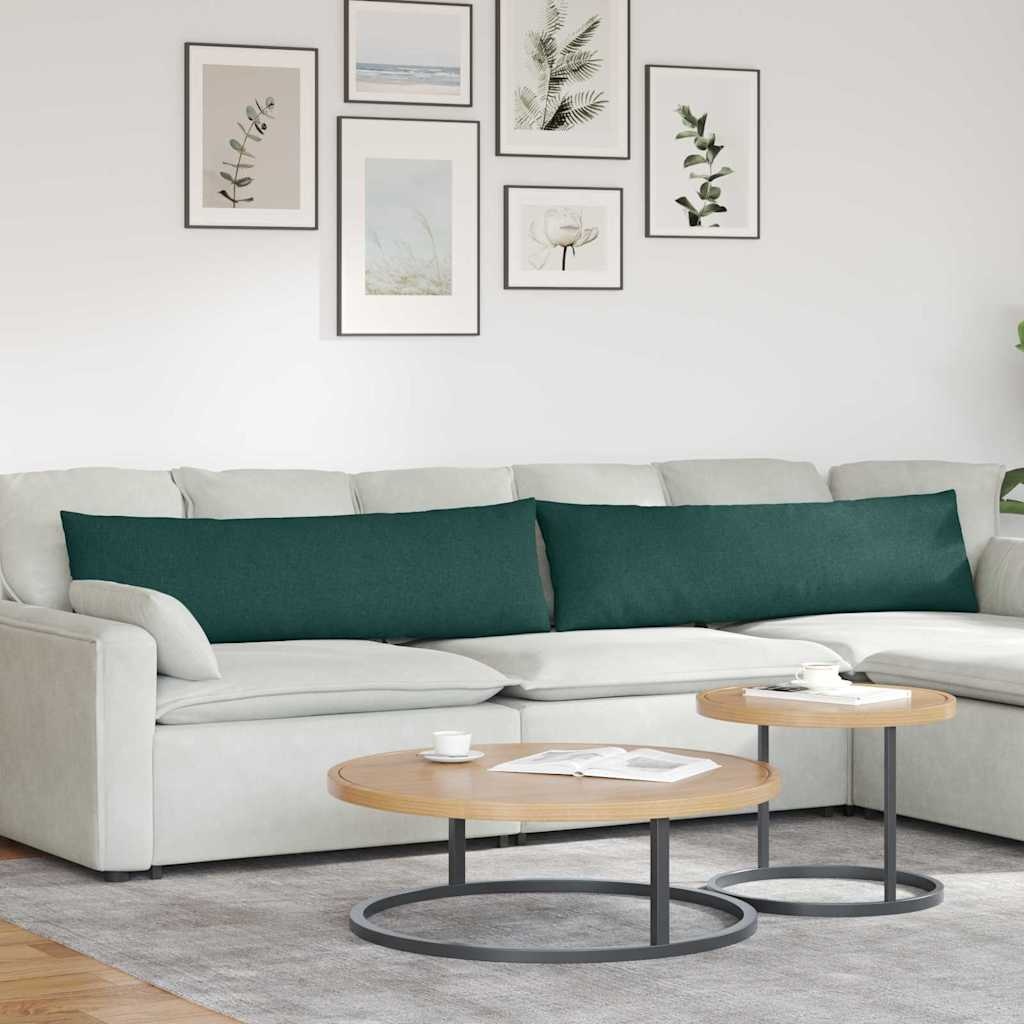 VidaXL Sofa Kussens 2 pcs Donkergroen 145 x 40 cm Stof