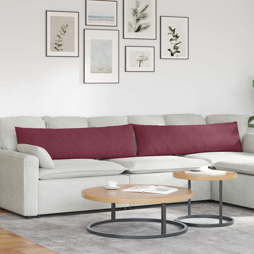 VidaXL Sofa Kussens 2 pcs Wijnrood 145 x 40 cm Stof