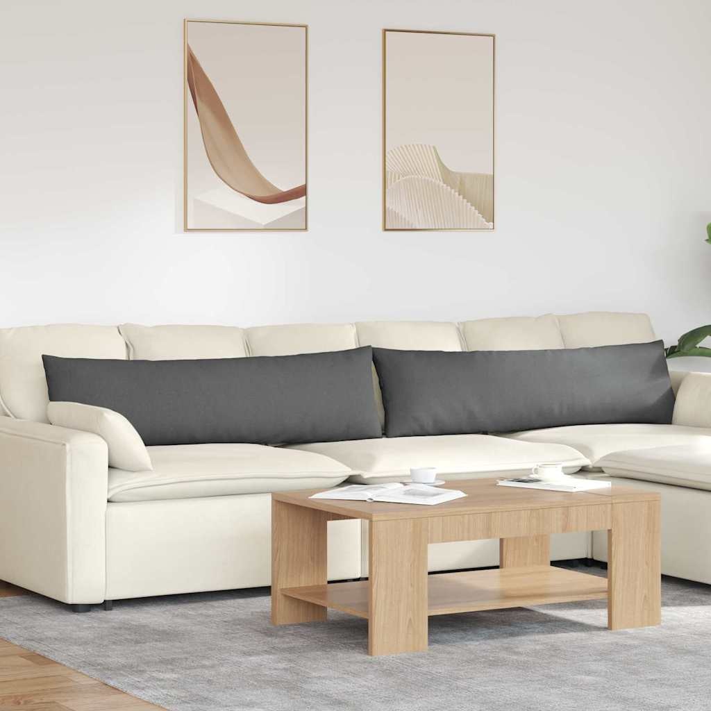 VidaXL Sofa Kussens 2 pcs Donkergrijs 145 x 40 cm Stof