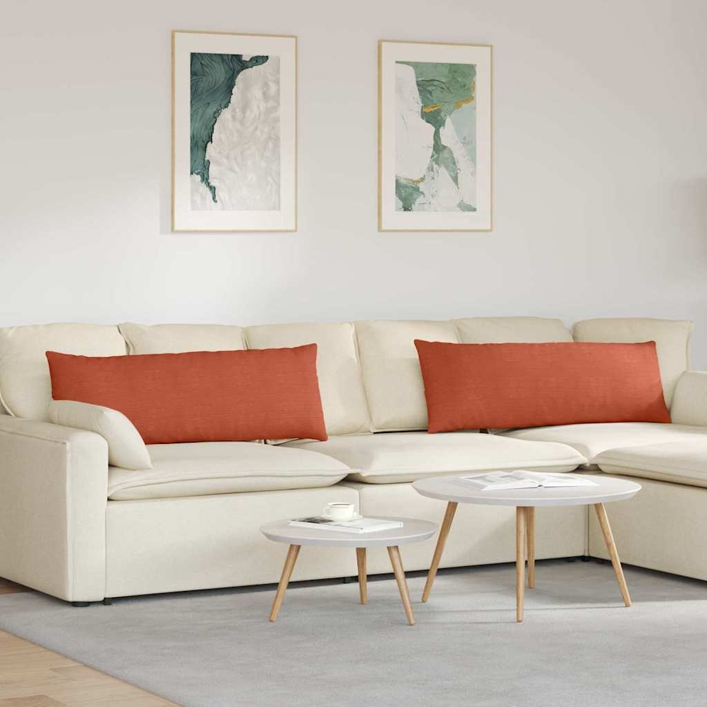 VidaXL Sofa Kussens 2 pcs Rood-oranje 120 x 40 cm Katoen Stof