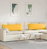 VidaXL Sofa Kussens 2 pcs Lichtgeel 120 x 40 cm Katoen Stof