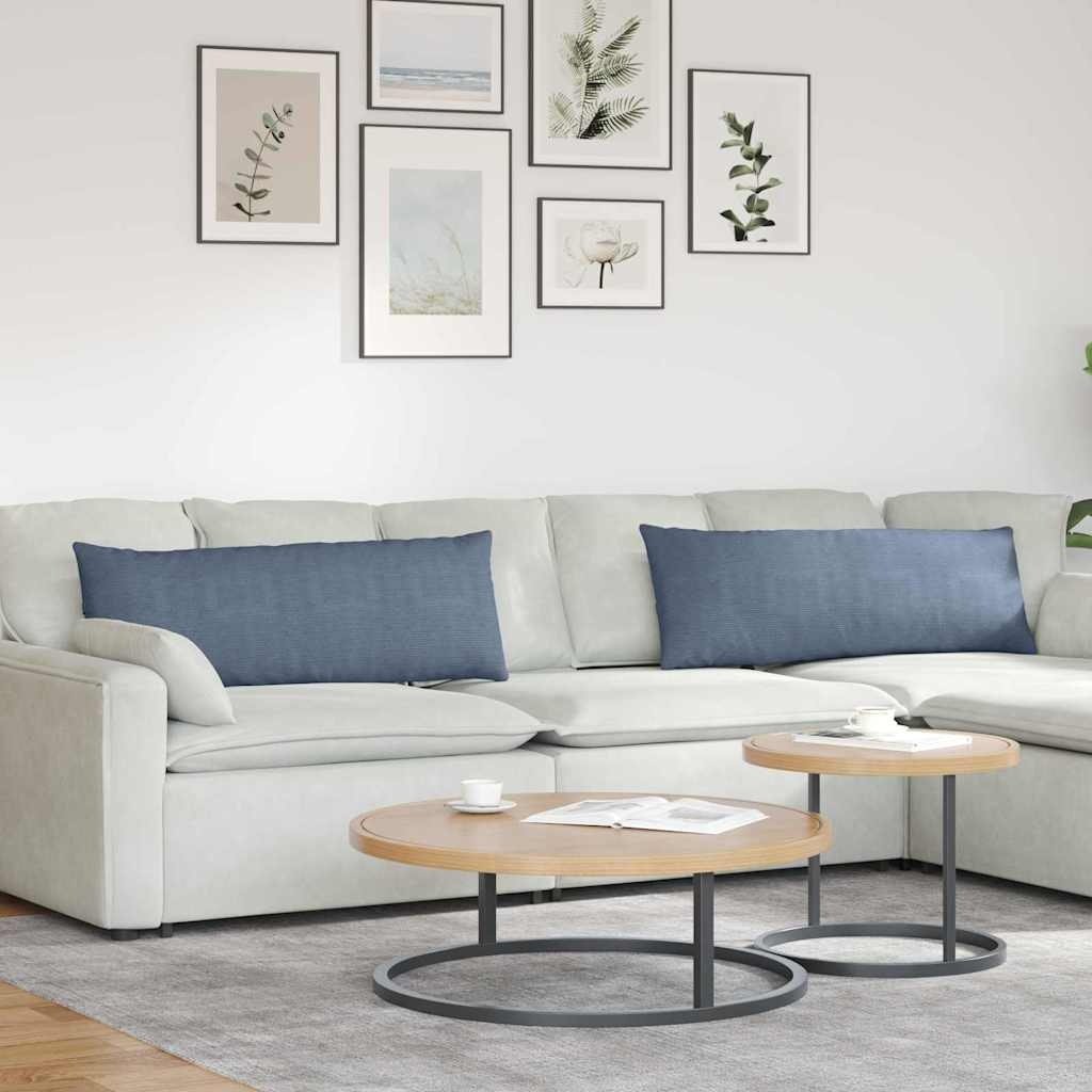 VidaXL Sofa Kussens 2 pcs Blauw 120 x 40 cm Katoen Stof