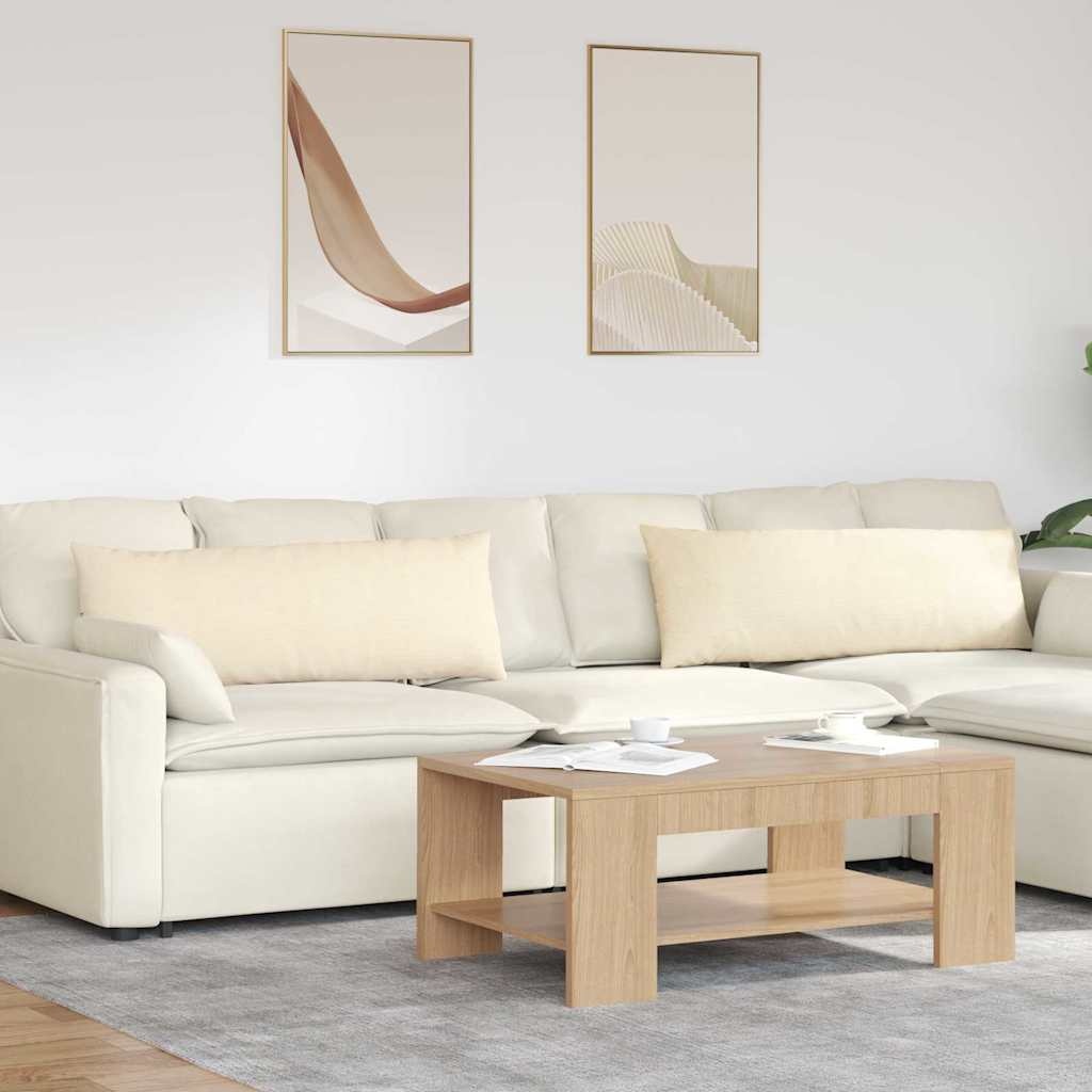 VidaXL Sofa Kussens 2 pcs Crème 120 x 40 cm Katoen Stof