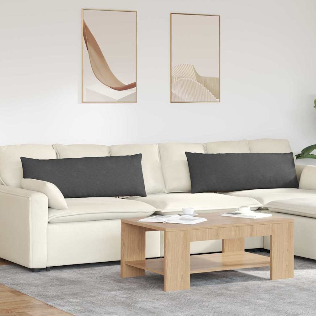 VidaXL Sofa Kussens 2 pcs Donkergrijs 120 x 40 cm Katoen Stof