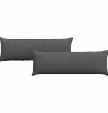 VidaXL Sofa Kussens 2 pcs Donkergrijs 120 x 40 cm Katoen Stof