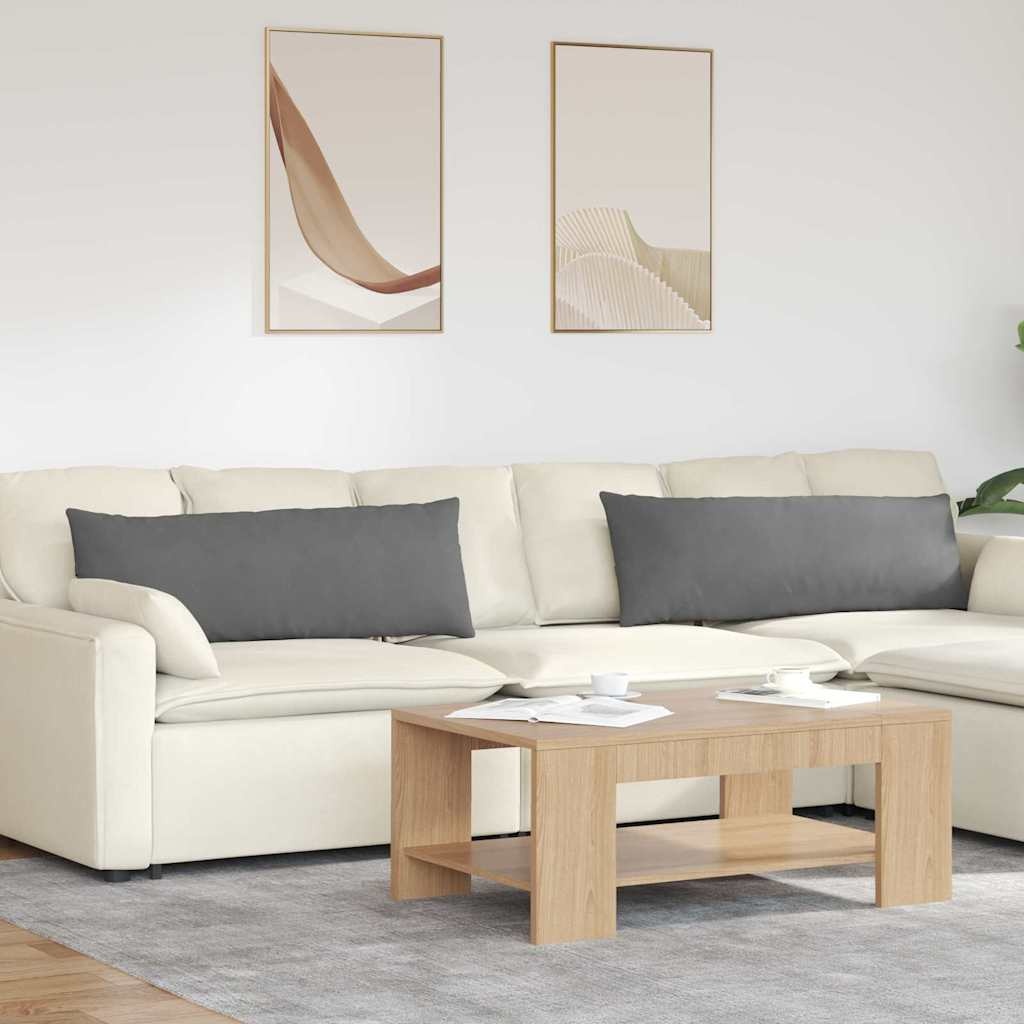 VidaXL Sofa Kussens 2 pcs Donkergrijs 120 x 40 cm Stof
