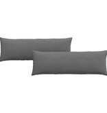 VidaXL Sofa Kussens 2 pcs Donkergrijs 120 x 40 cm Stof