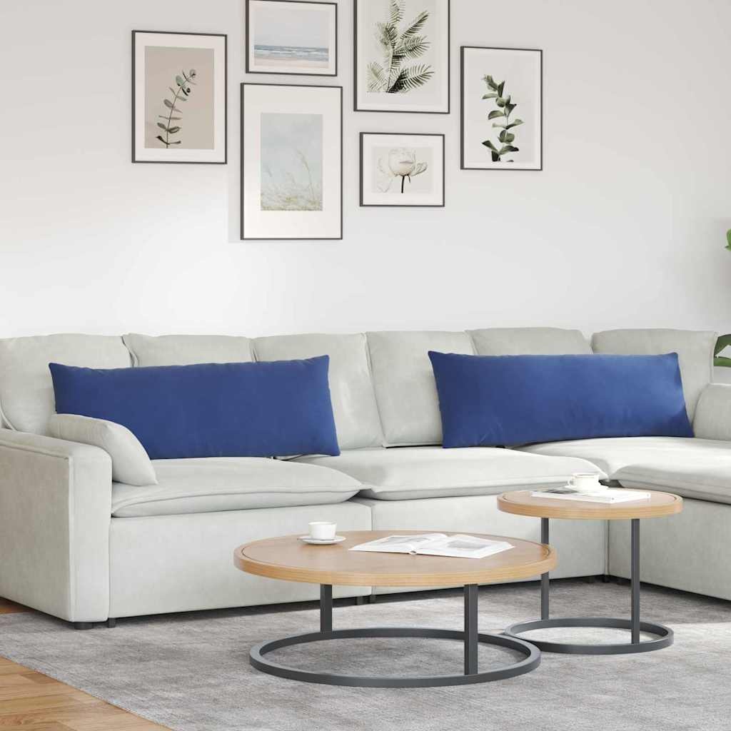 VidaXL Sofa Kussens 2 pcs Politieblauw 120 x 40 cm Katoen Stof