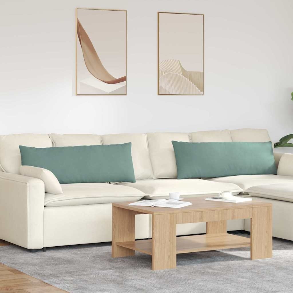 VidaXL Sofa Kussens 2 pcs Zeegroen 120 x 40 cm Katoen Stof