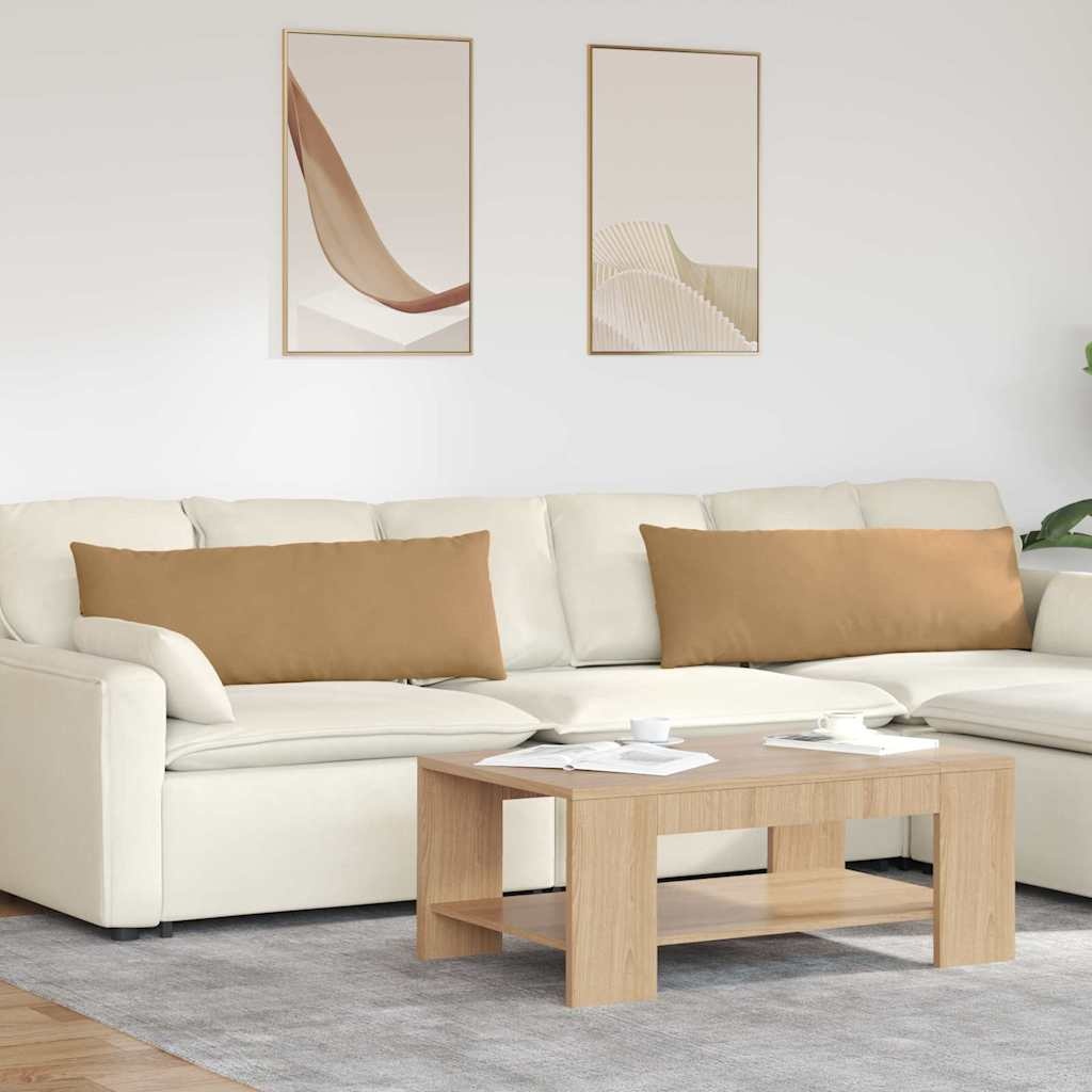 VidaXL Sofa Kussens 2 pcs Bruin 120 x 40 cm Katoen Stof